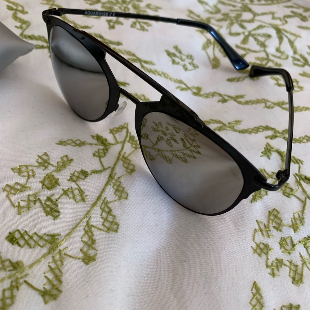 Aquaswiss mirror aviator silver black sunglasses🕶 - Picture 3 of 5